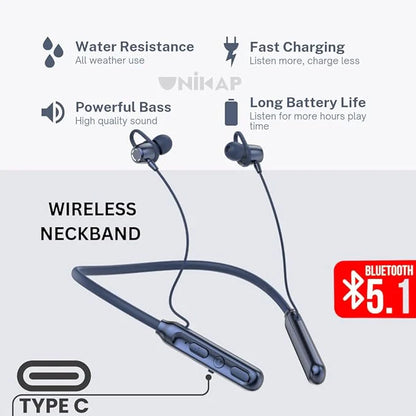 Bluetooth Wireless Neckband Earphones - HEPU
