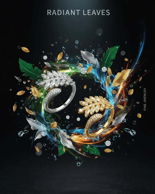 Crystal Leaf Ring