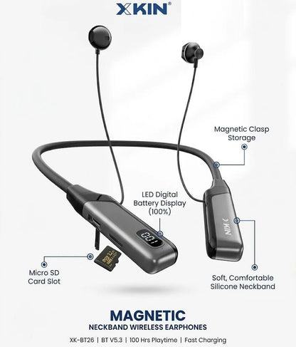 Magnetic Neckband Wireless Earphones - XKIN
