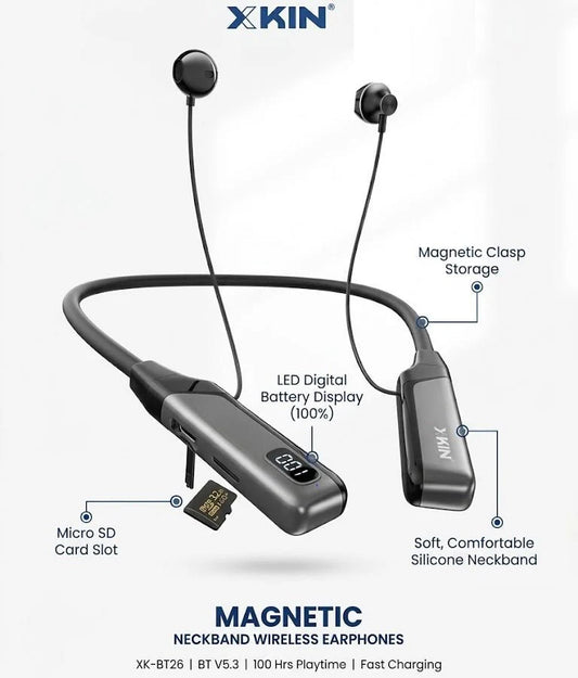 Magnetic Neckband Wireless Earphones - XKIN